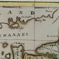 France: Gorgeous c. 1840 Ink and Watercolor Hand-drawn Map