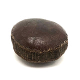 Beautiful Old Hand-stitched Leather and Woven Pin Cushion