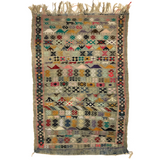 Densely Patterned Hand-Woven Vintage Kilim Rug or Wall Hanging