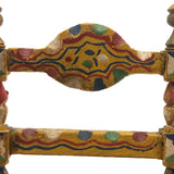Cheerful Hand-painted Miniature Folk Art Chair with Woven Seat