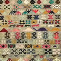 Densely Patterned Hand-Woven Vintage Kilim Rug or Wall Hanging
