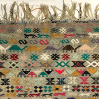 Densely Patterned Hand-Woven Vintage Kilim Rug or Wall Hanging