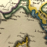 Italy: Gorgeous c. 1840 Ink and Watercolor Hand-drawn Map