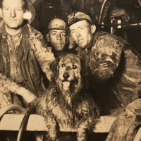 Stunning Antique RPPC of Coal Miners with Dog