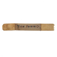 Thine Forever, Antique Perforated Paper Needlepoint on Ribbon Bookmark