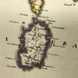 Italy: Gorgeous c. 1840 Ink and Watercolor Hand-drawn Map