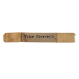 Thine Forever, Antique Perforated Paper Needlepoint on Ribbon Bookmark