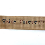 Thine Forever, Antique Perforated Paper Needlepoint on Ribbon Bookmark