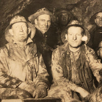 Stunning Antique RPPC of Coal Miners with Dog