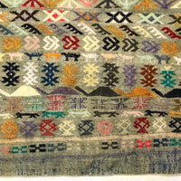 Densely Patterned Hand-Woven Vintage Kilim Rug or Wall Hanging