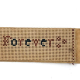 Thine Forever, Antique Perforated Paper Needlepoint on Ribbon Bookmark