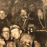 Stunning Antique RPPC of Coal Miners with Dog