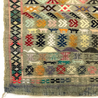 Densely Patterned Hand-Woven Vintage Kilim Rug or Wall Hanging