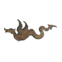 Antique Asian Cut Metal Winged Dragon Ornament Fragment