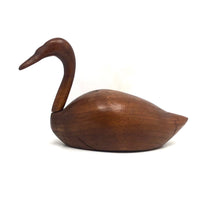 Lovely Small Carved Swan with Rotating Neck Signed