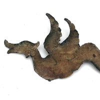 Antique Asian Cut Metal Winged Dragon Ornament Fragment