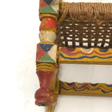 Cheerful Hand-painted Miniature Folk Art Chair with Woven Seat