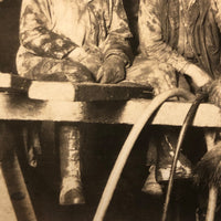 Stunning Antique RPPC of Coal Miners with Dog