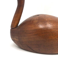 Lovely Small Carved Swan with Rotating Neck Signed