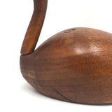 Lovely Small Carved Swan with Rotating Neck Signed