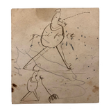 Good For 5 Cents Antique Ink Drawing