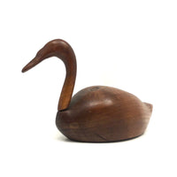 Lovely Small Carved Swan with Rotating Neck Signed