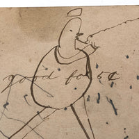 Good For 5 Cents Antique Ink Drawing