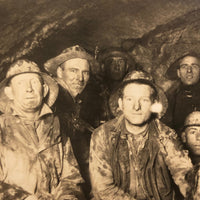 Stunning Antique RPPC of Coal Miners with Dog