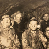 Stunning Antique RPPC of Coal Miners with Dog