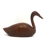 Lovely Small Carved Swan with Rotating Neck Signed