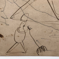 Good For 5 Cents Antique Ink Drawing