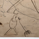 Good For 5 Cents Antique Ink Drawing