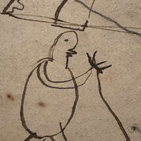 Good For 5 Cents Antique Ink Drawing
