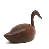 Lovely Small Carved Swan with Rotating Neck Signed