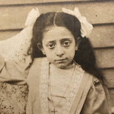 Beautiful Old Mounted Photograph of Girl Showing Off Her Lace