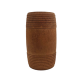 Barrel Shaped Old Wooden Treen Box with Screw Top