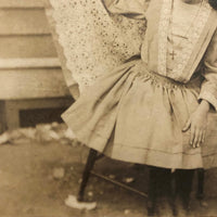 Beautiful Old Mounted Photograph of Girl Showing Off Her Lace