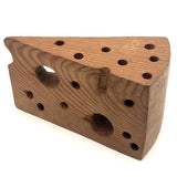 Wooden Swiss cheese Wedge Pen and Pencil Holder
