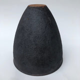 Matte Black Textured Ikebana-style Studio Pottery Vase or Bowl