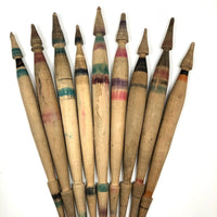 Antique Turned Wooden Yarn Spindles