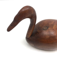 Lovely Small Carved Swan with Rotating Neck Signed