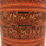 Beautiful Antique Burmese Lacquered Betel Box with Original Interior Trays