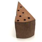 Wooden Swiss cheese Wedge Pen and Pencil Holder