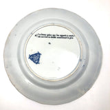 SOLD (for YB) Vieillard Bordeaux c. 1850s French Faience Blue & White Rebus Plates - Set of 6