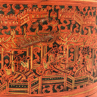 Beautiful Antique Burmese Lacquered Betel Box with Original Interior Trays