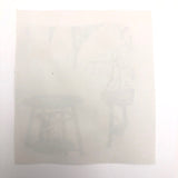 James Bone Couple with Backs Turned on Wicker Table, Drawing on Collage