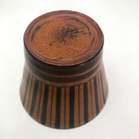 Wilhelm Kagel W. German MCM Orange and Brown Striped Cachepot or Planter