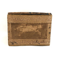 Victorian Wallpaper Covered and Lined Box with Portrait and Seaweed Patterns
