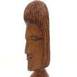 Mid-Century Carved Folk Art Head Signed Jimmy Carey