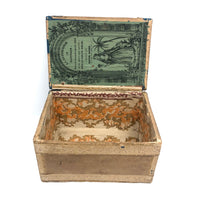 Victorian Wallpaper Covered and Lined Box with Portrait and Seaweed Patterns